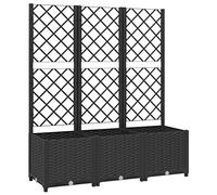 vidaXL Garden Planter with Integrated Trellis - Weather-Resistant Black Polypropylene Planter - Suitable for Climbing Plants - 120x40x136 cm