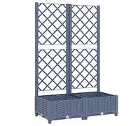 vidaXL Garden Planter with Integrated Trellis - Weather-Resistant Dark Grey Polypropylene - Outdoor-Ready - 80x40x121.5 cm