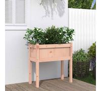 (natural douglas, 1 pcs) vidaXL Garden Planters with Legs Patio Flower Pot Plant Pot Solid Wood Pine