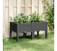 vidaXL Garden Planter with Legs Black 80x40x42 cm PP