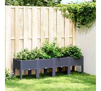 vidaXL Garden Planter with Legs Plant Pot Flower Pot Planter Blue Grey PP