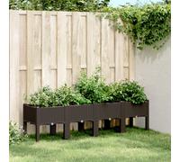 vidaXL Garden Planter with Legs Brown 160x40x42 cm PP