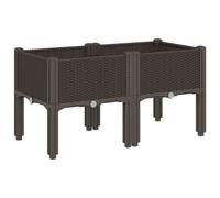 vidaXL Garden Planter with Legs Outdoor Flower Pot Planter Pot Box Brown PP