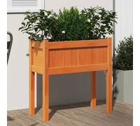 vidaXL Garden Planter with Legs Wax Brown 70x31x70 cm Solid Wood Pine