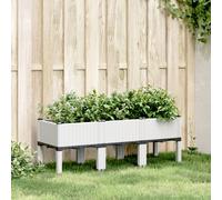 vidaXL Garden Planter with Legs White 120x40x42 cm PP