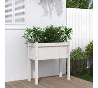 (white pine, 1 pcs) vidaXL Garden Planters with Legs Patio Flower Pot Plant Pot Solid Wood Pine
