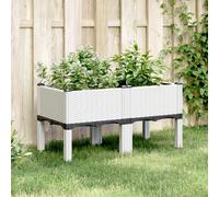 vidaXL Garden Planter with Legs White 80x40x42 cm PP