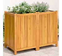 (100 x 50 x 75 cm) vidaXL Garden Planter with Liner Outdoor Flower Pot Box Solid Wood Acacia