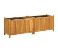 vidaXL Garden Planter Box Solid Acacia Wood with Liner 153x38.5x50 cm Brown