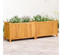 vidaXL Garden Planter Box Solid Acacia Wood with Liner 153x38.5x50 cm Brown