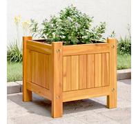 (31 x 31 x 30 cm) vidaXL Garden Planter with Liner Outdoor Flower Pot Box Solid Wood Acacia