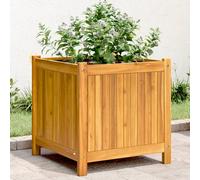 vidaXL Garden Planter with Liner 50x50x50 cm Solid Wood Acacia