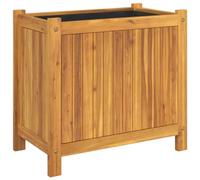vidaXL Garden Planter with Liner, Plant Pot for Balcony Terrace, Flower Pot for Flower Herb Plant, Decorative Outdoor Planter Box, Solid Wood Acacia