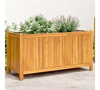Garden Planter Solid Acacia Wood Natural 99.5x38x50 cm With Liner Patio Durable