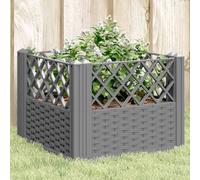 vidaXL Garden Planter with Pegs Light Grey 43.5x43.5x43.5 cm PP, Grey