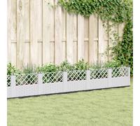 vidaXL Garden Planter with Pegs White 363.5x43.5x43.5 cm PP, White