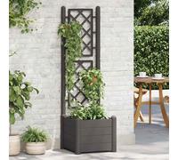 vidaXL Garden Planter with Integrated Trellis - Anthracite, Outdoor-Indoor Use, Large Capacity