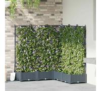 vidaXL Garden Planter with Trellis 5 pcs Light grey