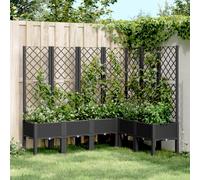 vidaXL Garden Planter with Trellis Black 160x120x142 cm PP