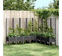 vidaXL Garden Planter with Trellis Black 200x160x142 cm PP
