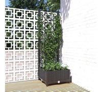 vidaXL Garden Planter with Trellis Black 40x40x121.5 cm PP