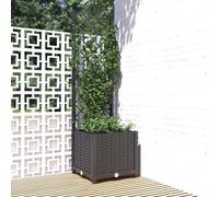vidaXL Garden Planter with Trellis Black 40x40x136 cm PP