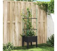 (black, 42 x 40 x 142,5 cm) vidaXL Garden Planter with Trellis Grey