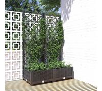 vidaXL Garden Planter with Trellis Black 80x40x121.5 cm PP