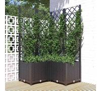 vidaXL Garden Planter with Trellis Black 80x80x136 cm PP