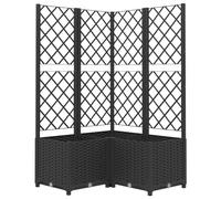 vidaXL Garden Planter with Trellis Black PP Raised Bed Flower Box Plant Pot