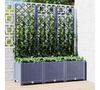 vidaXL Garden Planter with Trellis Blue Grey 120x40x136 cm PP UK