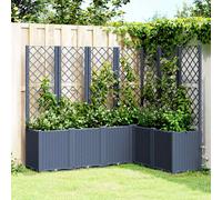 vidaXL Garden Planter with Trellis Blue Grey 160x120x140 cm PP