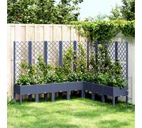 vidaXL Garden Planter with Trellis Blue Grey 200x160x142 cm PP