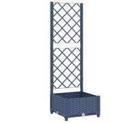 vidaXL Garden Planter with Trellis Blue Grey 40x40x121.5 cm PP