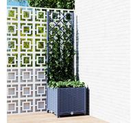 vidaXL Garden Planter with Trellis Blue Grey 40x40x136 cm PP
