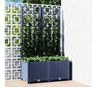 vidaXL Garden Planter with Trellis Blue Grey 80x40x136 cm PP