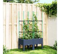 vidaXL Garden Planter with Trellis Blue Grey 80x40x142.5 cm PP