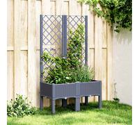 vidaXL Garden Planter with Trellis Blue Grey 80x40x142 cm PP