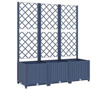 vidaXL Garden Planter with Trellis Dark Grey PP Outdoor Raised Bed Flower Box