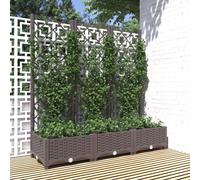vidaXL Garden Planter with Trellis Brown 120x40x121.5 cm PP