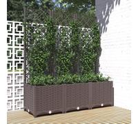 vidaXL Garden Planter w/ Trellis Brown 120x40x136cm PP, Brown