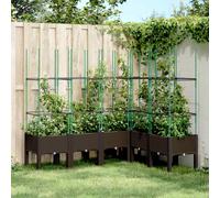 Garden Planter with Trellis Patio Flower Pot Outdoor Planter Box PP vidaXL