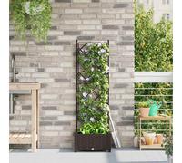 vidaXL Garden Plastic Plant Stand/Trellis - Brown - 40x125cm - Indoor/Outdoor Wicker Look Planter - Decorative Fence/Floral Display - Synthetic Plastic/Iron