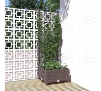 vidaXL Garden Planter with Trellis Brown 40x40x121.5 cm PP