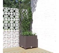 vidaXL Garden Planter with Trellis Brown 40x40x136 cm PP