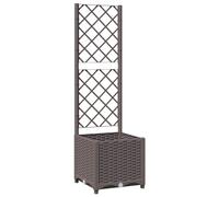 vidaXL Garden Planter with Trellis Brown PP Outdoor Raised Bed Flower Box