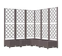 vidaXL Garden Planter with Trellis Brown 120x120x121.5 cm PP, Brown