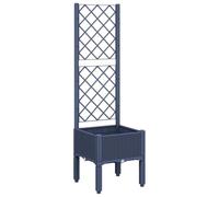 (grey, 40 x 40 x 142 cm) vidaXL Garden Planter with Trellis Patio Flower Pot Planter Box Light Grey PP