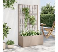 vidaXL Garden Planter with Trellis Patio Flower Pot Planter Box Light Brown PP