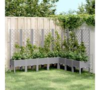 vidaXL Garden Planter with Trellis Light Grey 200x160x142 cm PP